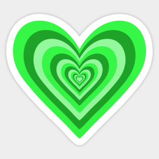 Frog Green Expanding Hearts Sticker